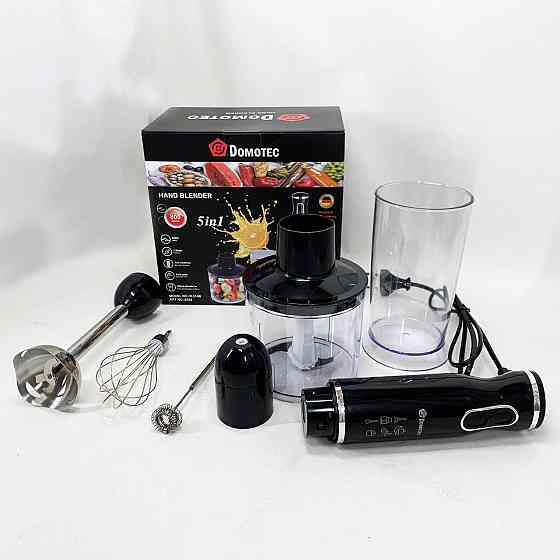 Блендер ручной погружной DOMOTEC R.314B 5в1 с 3 насадками и чашей, мощность 800Вт Одесса