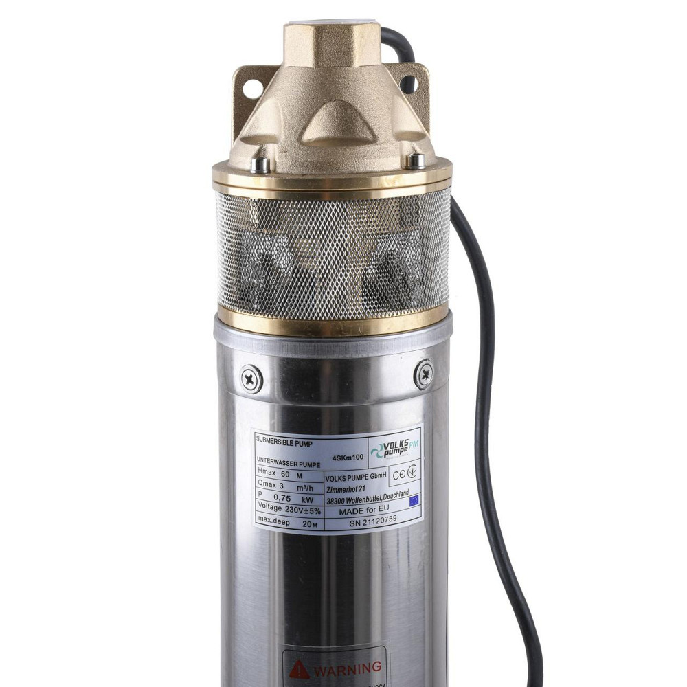 Насос свердловинний вихровий VOLKS pumpe PM 4SKm100 0.75кВт + кабель 10м (000023527) Київ - фото 2