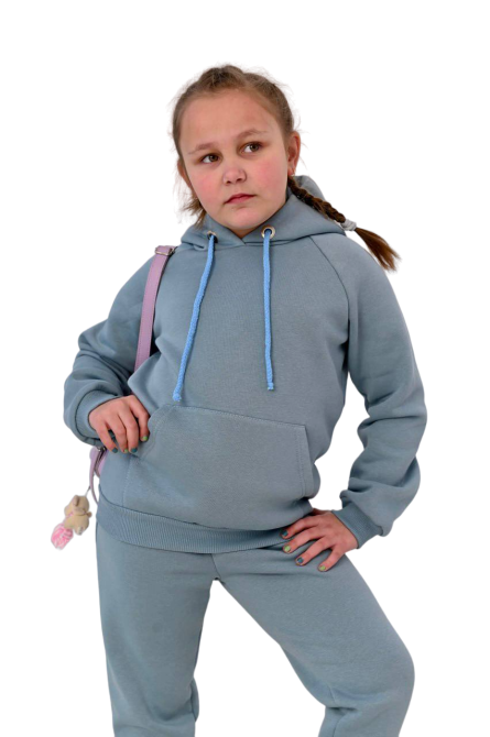 Спортивний костюм на флісі на дівчинку Блакитний 146 Харків - фото 5