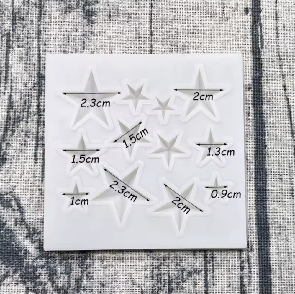 Молд силиконовый Звездочки 8 на 8 см серый Киев - изображение 2