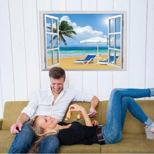 Наклейка на стену декоративная Берег океана Киев - изображение 1