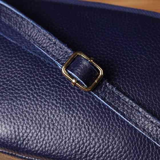 Шкіряна сумка на три відділення для жінок Синій (Vintage) Київ