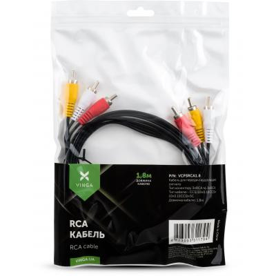 Кабель мультимедійний 3RCA to 3RCA 1.8m Vinga (VCP3RCA1.8) Вінниця - фото 4