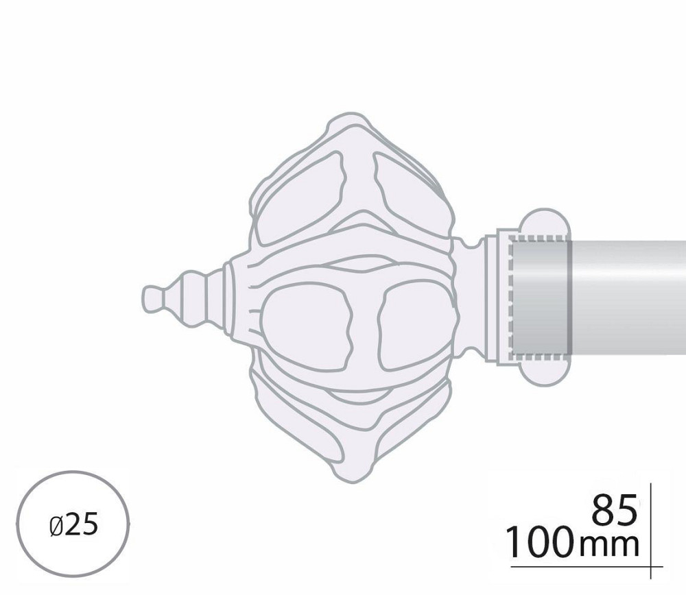 Закінчення для карнизу Orvit ШАТО 25 мм САТИН Львов - изображение 2