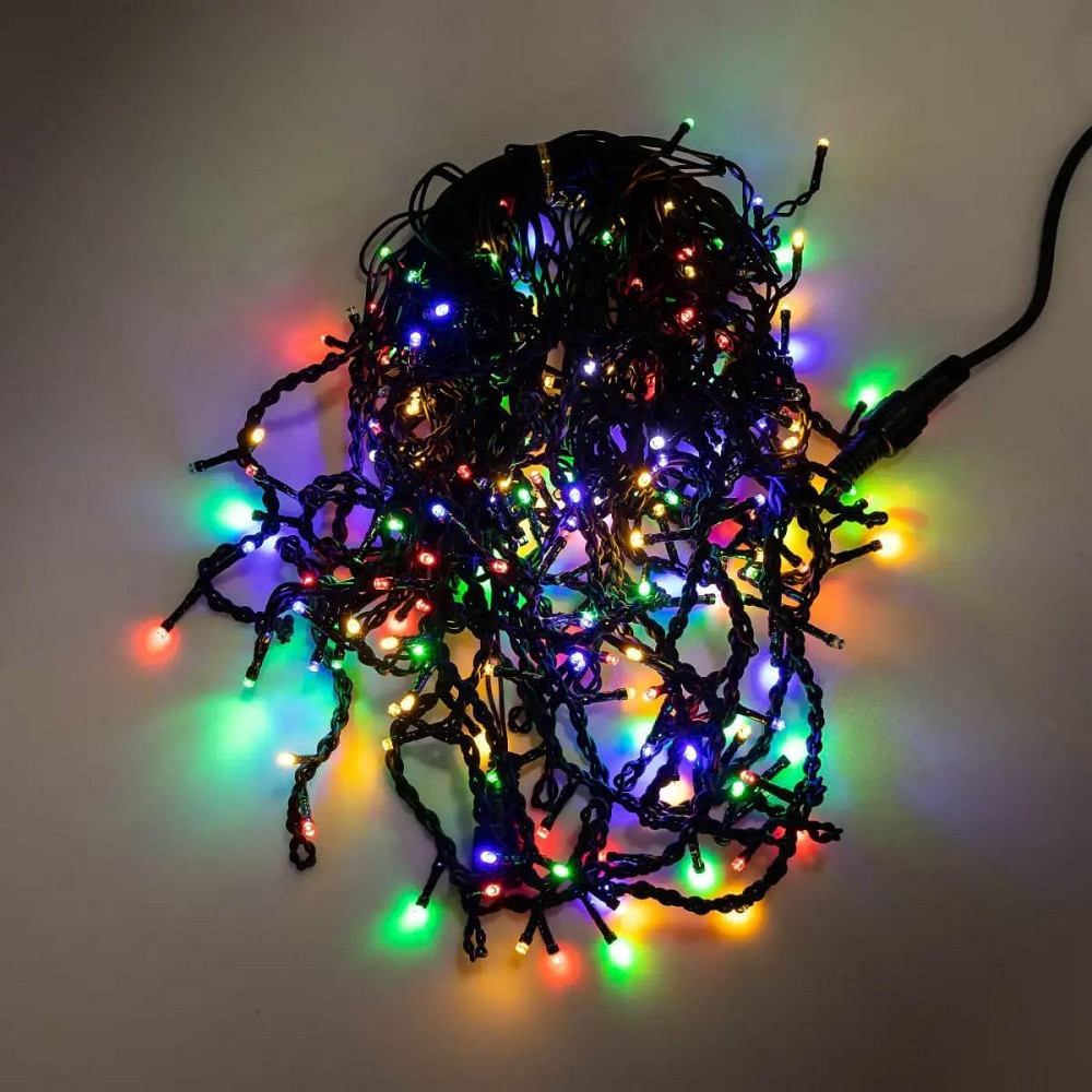 Гирлянда бахрома 12 м, 200 LED, чорний провід, мультиколор Київ - фото 5