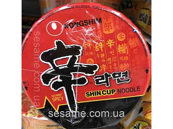 Корейська локшина швидкого приготування в стаканчику з грибами Shin Cup NongShim 68g Харків