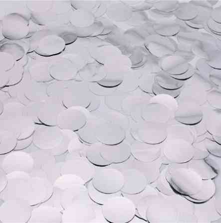 Конфетти круглые из фольги 10 г 15 мм серебристый Киев