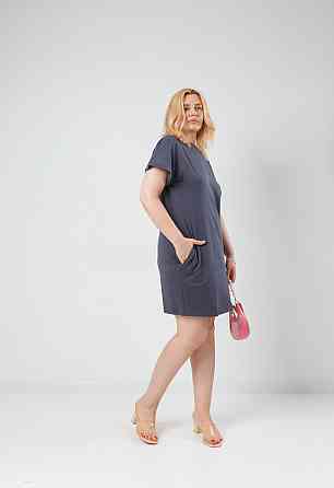 Летнее платье с карманами Nirvana батал 50-52, Графит Киев