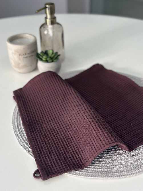 Вафельний рушник Ideal Textile 70х140 см 240 г/м2 (56860827) Коричневий Чернівці - фото 6