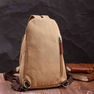 Сумка Vintage Текстильна через плече із ущільненою спинкою Пісочна (22178) Вінниця