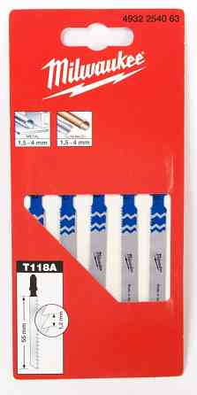 Полотна для лобзика T118A MILWAUKEE, 55мм/ крок зубу 1,2мм, (5шт), (універсальні) Одеса