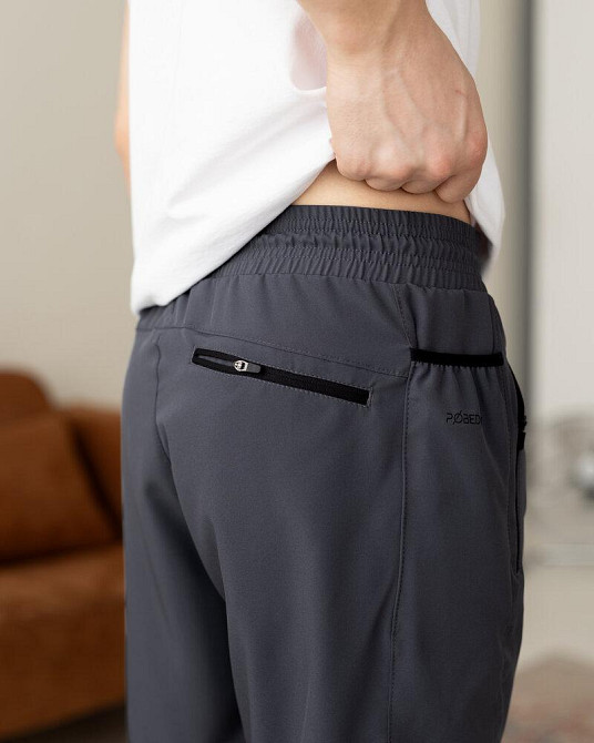 Темно-серые мужские шорты прямого кроя Pobedov Vil'nyy Киев - изображение 4