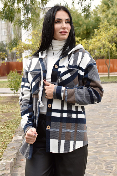 Жіноча тепла флісова сорочка "Delta" оптом | Норма 42-44, Шоколадний Київ - фото 1