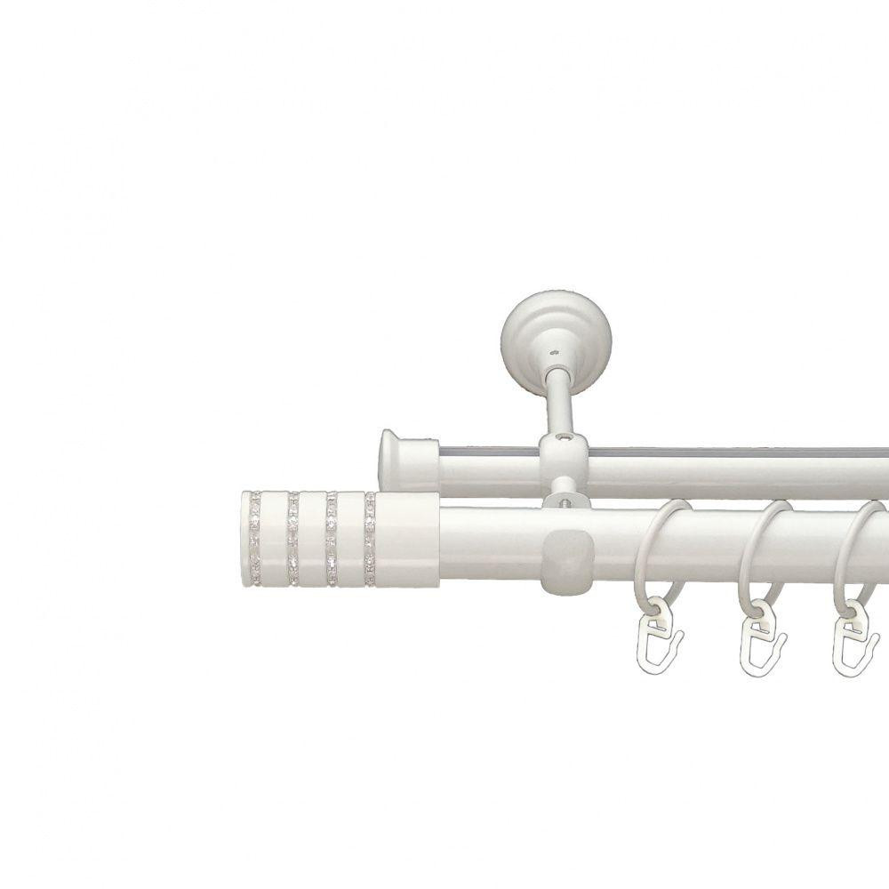 Карниз Orvit Барамелла металевий дворядний опозитний гладка \ профільна труба кільце металеве Арктіс 25\19 мм 160 см (00-00010699) Львів - фото 1