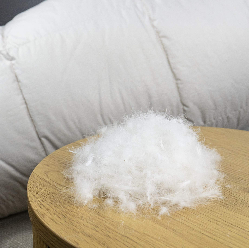 Эксклюзивное пуховое Двуспальное одеяло премиум качества YouStar 100% гусиный пух, Сатин, размер 175х205 см (Бежевый) Сумы - изображение 3