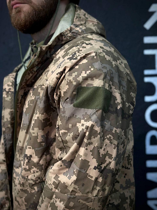 Тактическая куртка пиксель рип-стоп мужская с сеткой, капюшоном, мембраной и липучками Львов - изображение 8
