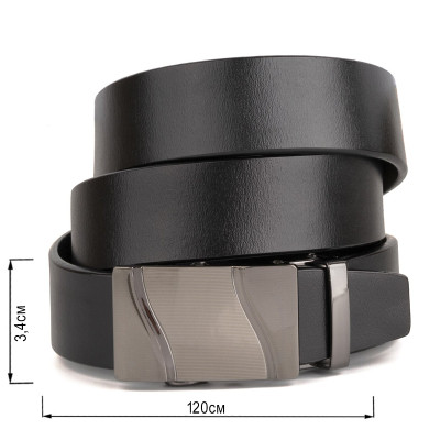 Ремень Vintage Мужской с пряжкой волна Черный (20336) Винница - изображение 3