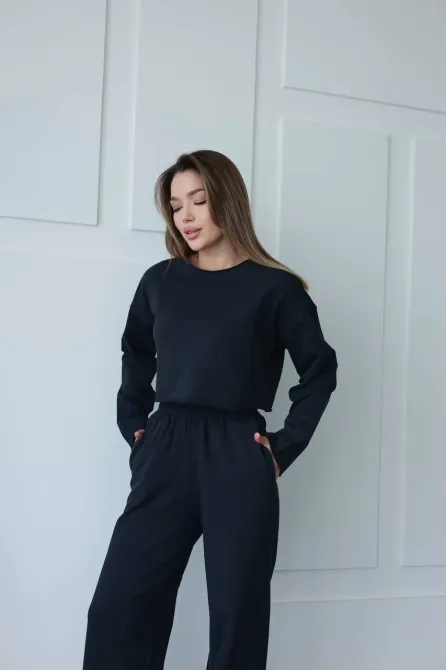 Стильний костюм із кроп-світшотом та прямими штанами Одеса - фото 14