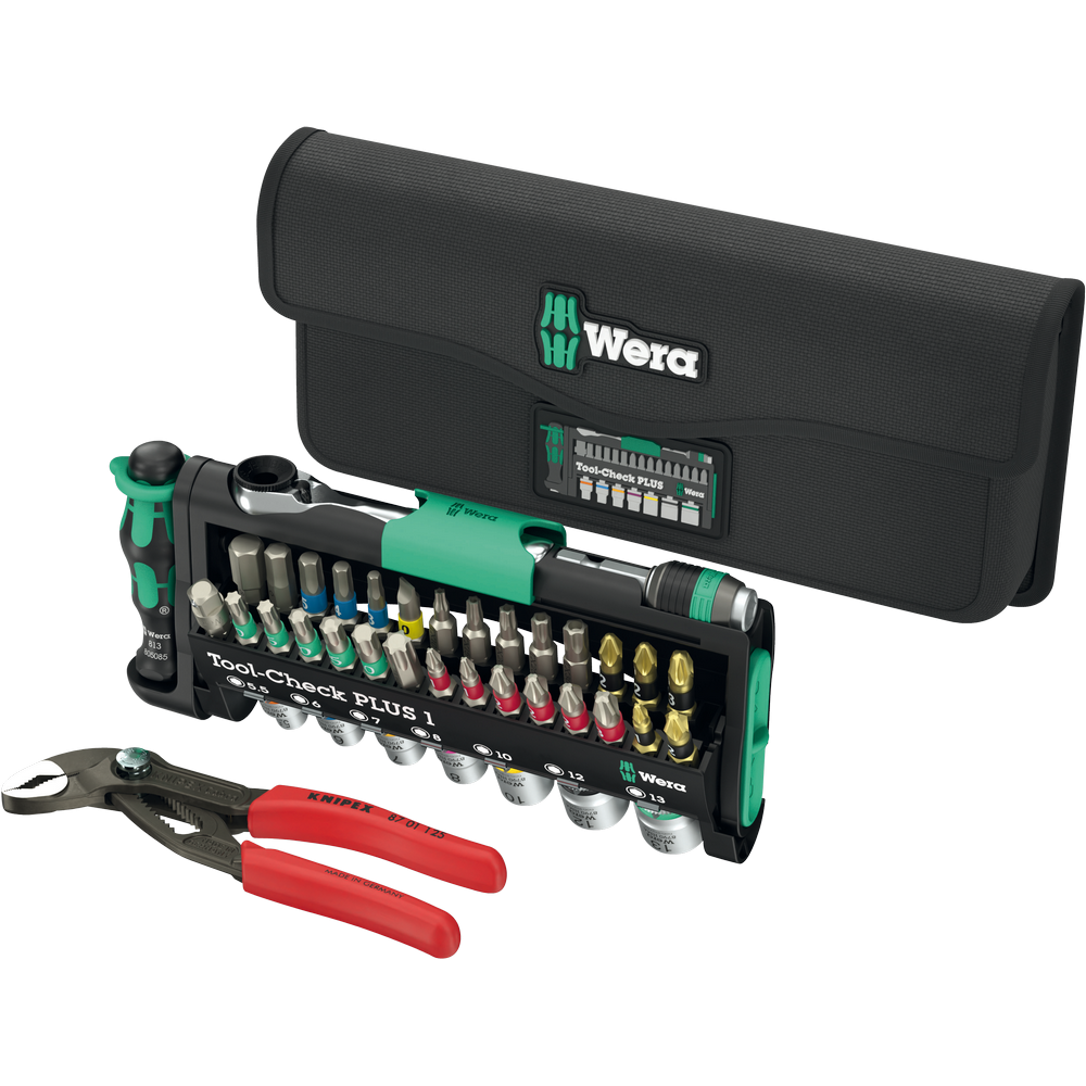 Набір торцевих головок і біт з тріскачкою Wera 1/4"+кліщі сантехнічні Knipex 87 01 25 40од. 05049070001 Одеса - фото 1