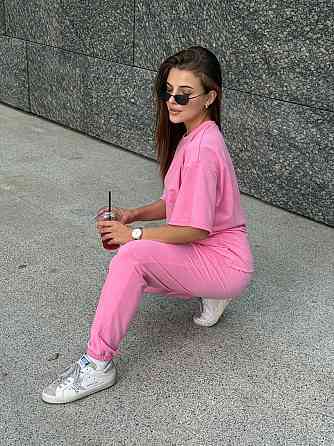 Спортивный костюм женский футболка и штаны джогеры Розовый XS-S Харьков