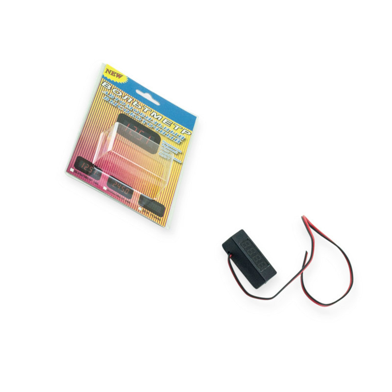 Вольтметр з дисплеєм на скотчі з проводом 12В високоточний МАРС Мукачево - фото 1