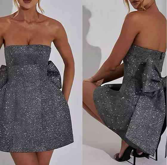 Жіноча стильна святкова міні-сукня з бантом диско Одеса