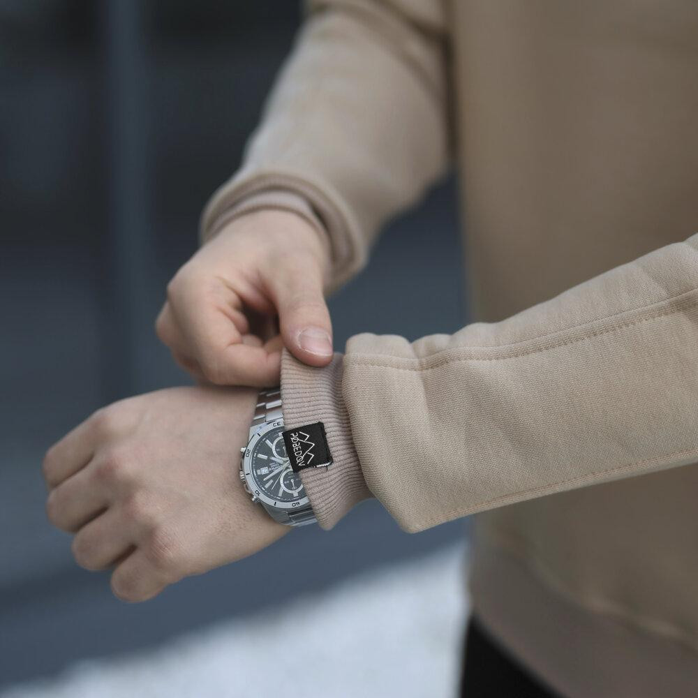 Бежевый свитшот теплый для мужчин. Оверсайз свитшот бежевый Pobedov Hubble Киев - изображение 7