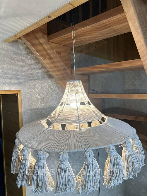 Люстра плетена кавова велика Київ - фото 3