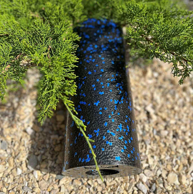 Масажний ролик (роллер) гладкий PowerPlay PP-4347 EPP Foam Roller Чорно/Синій (33x14см.) Каменское - изображение 6