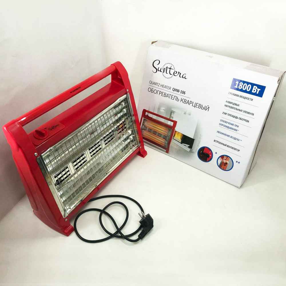 Переносной кварцевый обогреватель Suntera QHW-106 1800 Вт, Кварцевый обогреватель для дома TG-18 Львов - изображение 13
