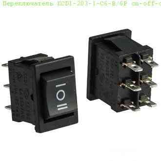 Перемикач KCD1-203-1 (MRS-203), 6pin, 6A,250V; чорний Полтава