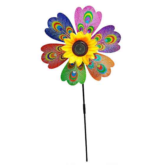 Дитячий вітрячок "Павлин" МR 1225-1 квітка діаметром 28 см, паличка 48 см Вінниця
