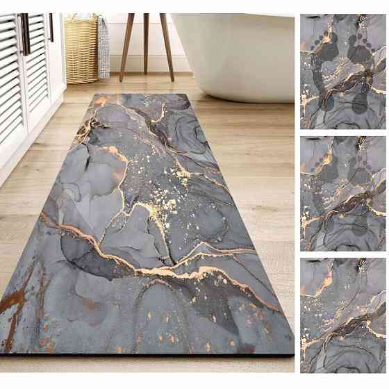 Набір діатомітових килимків для ванної та кухні Aquarius 50х80 см/50х120 см Сірий Мармур Буча