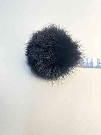 Помпони з натурального хутра песця на шапку 10-12см Чорний Харків
