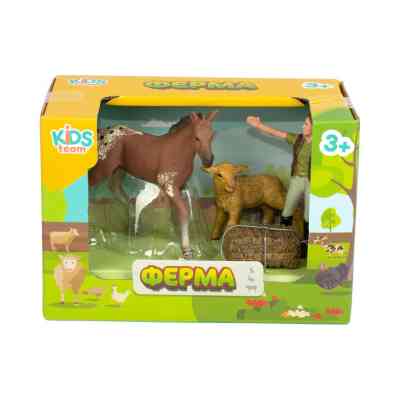 Фігурка Kids Team набір Ферма лоша, ягня, фермерка, ягня (Q9899-T1_2) Вінниця