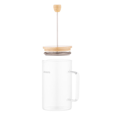 Френч-прес Ardesto Midori, 800мл, боросилікатне скло, бамбук, прозорий (AR1009WL) Вінниця - фото 6