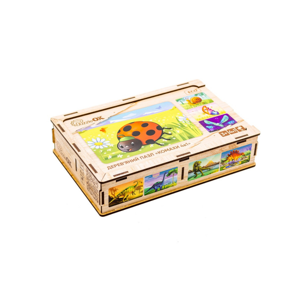 Дерев’яний дитячий пазл 4в1 "Комахи" Puz-59557, 80 елементів Вінниця - фото 1