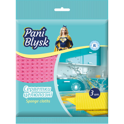 Салфетки для уборки Pani Blysk Влагопоглощающие 3 шт. (4823071661118) Винница - изображение 1