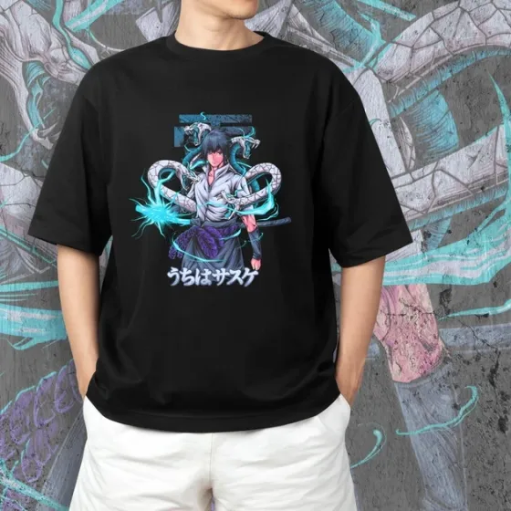 Футболка для подростка мальчика с принтом Наруто Саске Учиха 5 Размер 160 Anime10511 Днепр