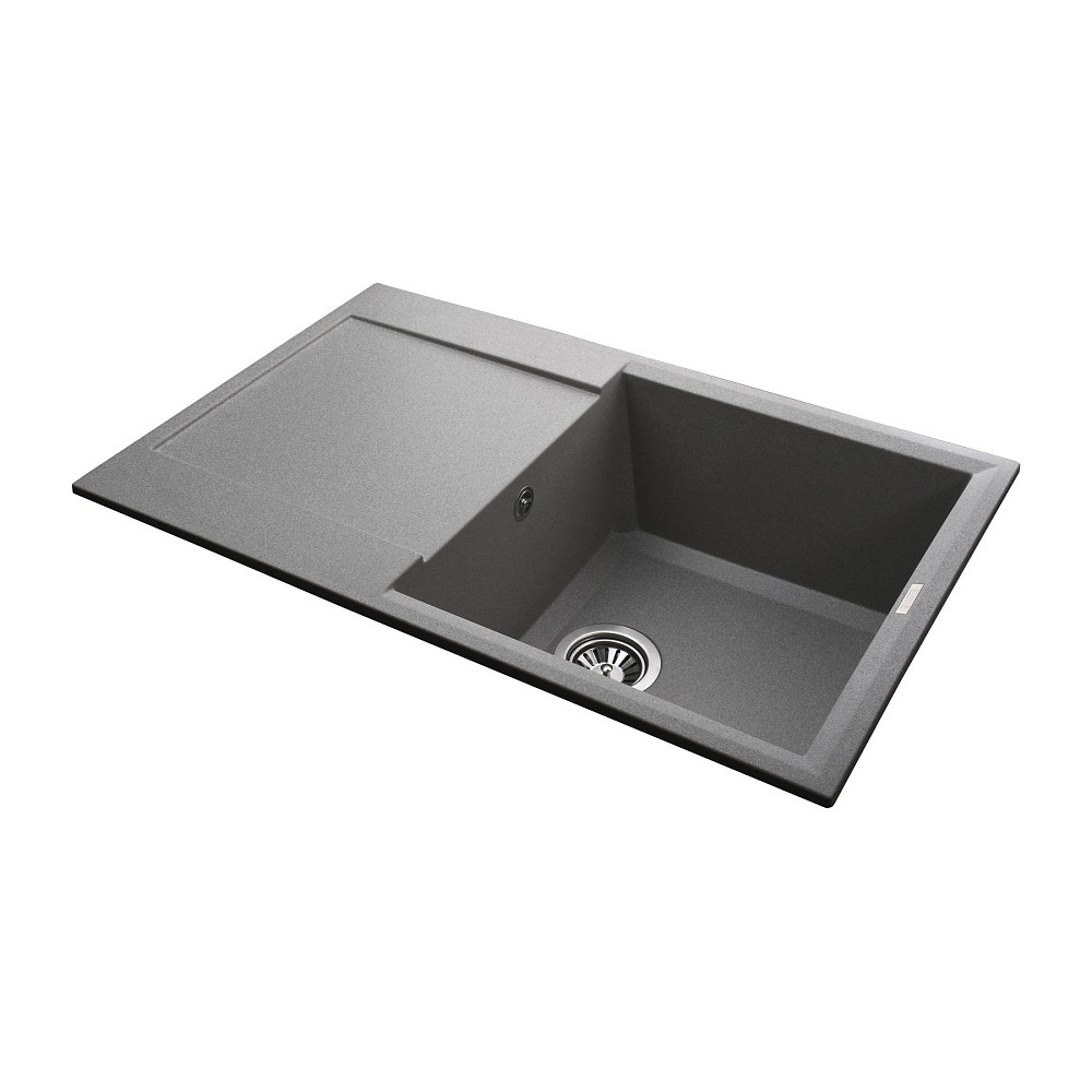 Гранітна мийка Globus Lux KOMO сiрий камiнь 790x500мм-А0005 Тернопіль - фото 3