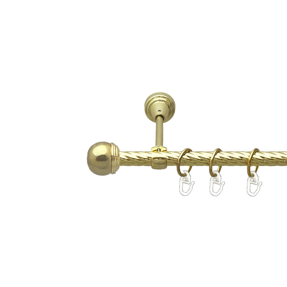 Карниз Orvit Тоді Макс металевий однорядний відкритий скручена труба кільце металеве Золото 16 мм 160 см Львов - изображение 1