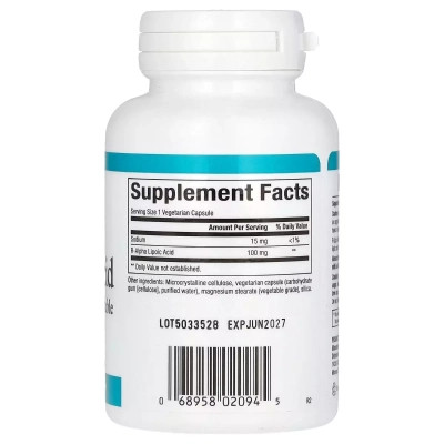 Антиоксидант Natural Factors R-ліпоєва кислота, 100 мг, R-Lipoic Acid+, 60 вегетаріанських кап (NFS-02094) Вінниця - фото 2