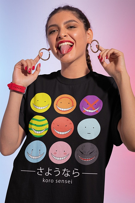 Футболка чоловіча з аніме принтом Коро Сенсеі Аніме Ассассінатіон оверсайз (S/M/L) Чорний AnimeJ0507 Дніпро - фото 1