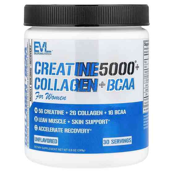 Креатин, колаген та BCAA Evlution Nutrition Creatine 5000® Plus Collagen + BCAA, For Women 249 g (Unflavored) Луцьк