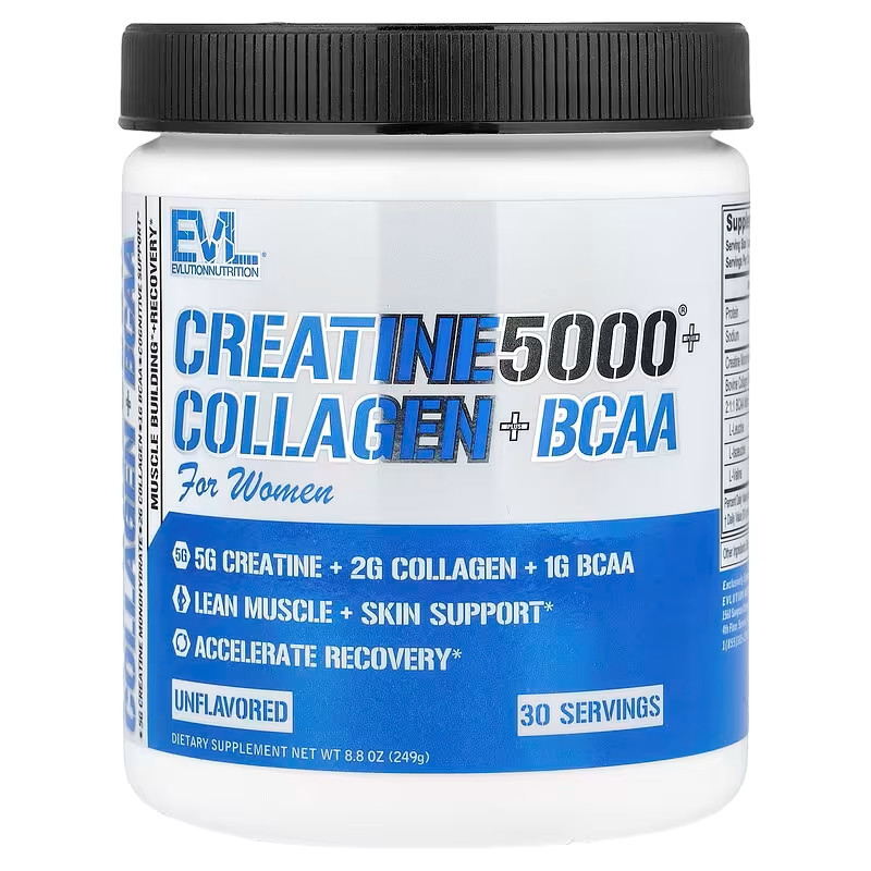 Креатин, колаген та BCAA Evlution Nutrition Creatine 5000® Plus Collagen + BCAA, For Women 249 g (Unflavored) Луцьк - фото 1