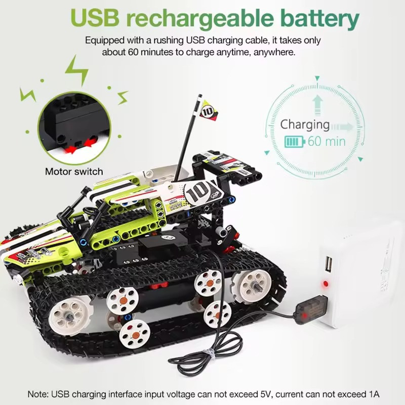 Конструктор гоночна машина на гусеничному ходу на дистанційному керуванні на 415 деталей Кам'янець-Подільський - фото 6