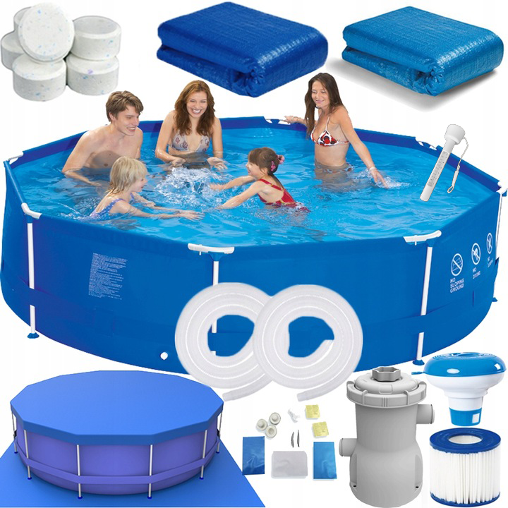 Басейн каркасний Avenli 366х76 см на міцній рамі комплект 17в1 (68117) Київ - фото 1