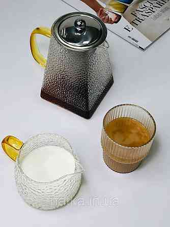 Молочник скляний Olens "Айсберг" 390 мл скляний для дому та ресторану Київ