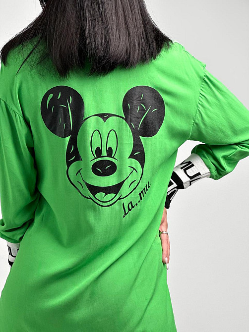 Подовжена жіноча блуза "Michelle" оптом | Норма і батал | Розпродаж моделі Зелений, 42-44 Київ - фото 3