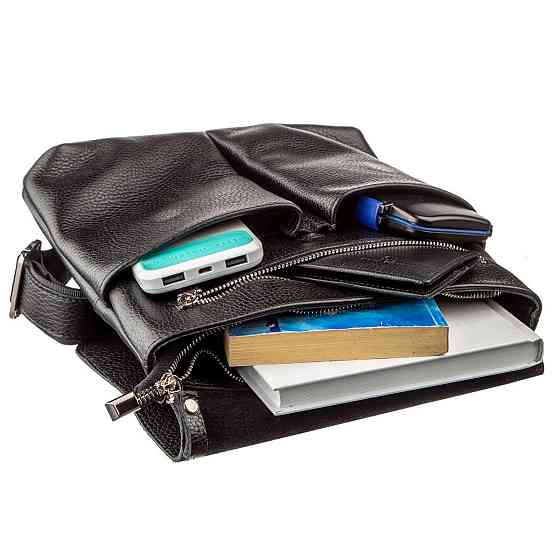 Сумка SHVIGEL 11157 з натуральної шкіри Чорна Київ